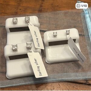 Luxury‎ Moissanite Diamond 925 Sterling Silver Stud Earring bundle  UNISEX